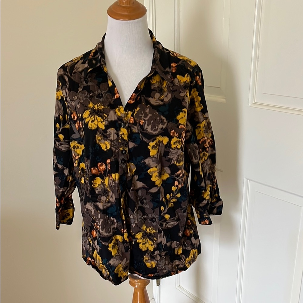Floral Button-Up Blouse
